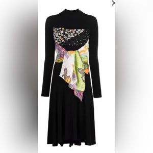 Magnificent marine serre draped silk scarf dress